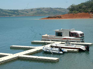 The floating dock currently has space for about a dozen boats.