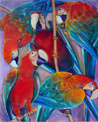 Coryn's painting of Macaws