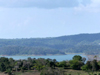 The modern small home has great lake and territorial views. 