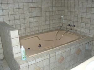 There's a large jacuzzi tub in the master suite.